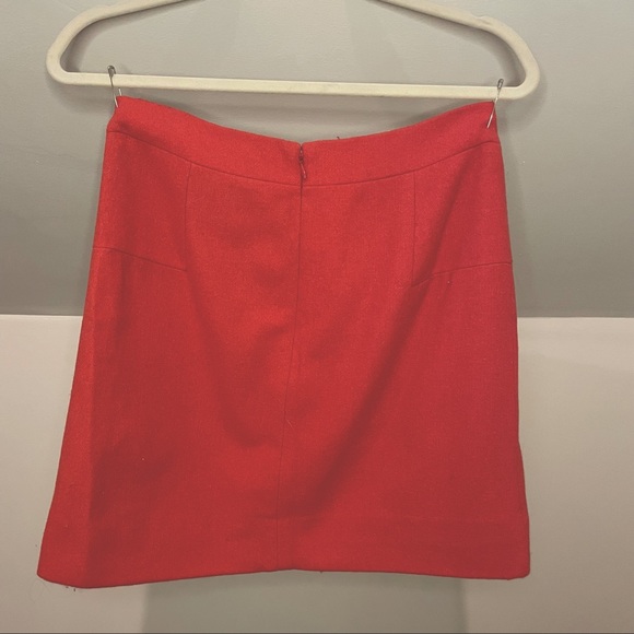 J.Crew Wool Pencil Mini Skirt Bright Orange - Picture 2 of 4